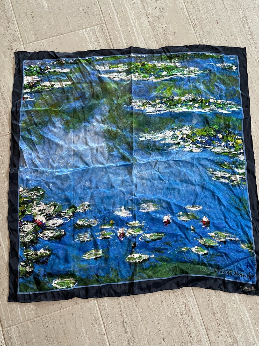 Plumeria The Museum Collection 100% Silk Scarf Claude Monet Water Lilies NWT
